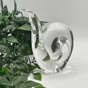 Vintage Signed Art Glass Snail FM Konstglas Ronneby Sweden